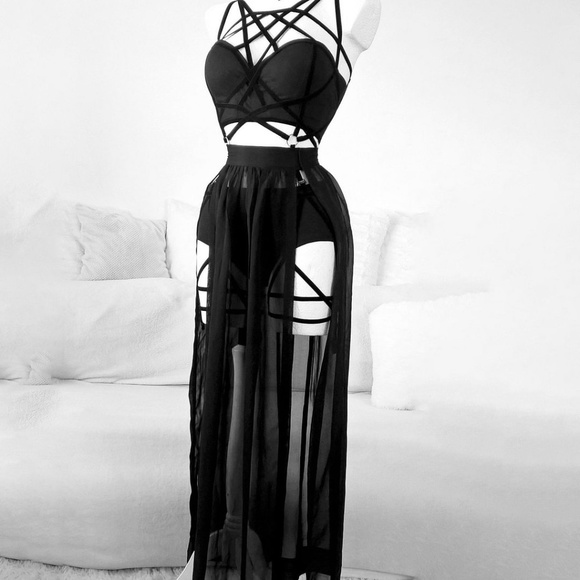 Goth Punk Top and Skirt - Picture 1 of 2